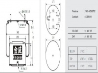 JW8722橡膠空氣彈簧/氣囊/Air spring DAF 1154759 0526651 0513985 W01-M58-8701 1T17AR-4.5 1697678 0388165 1R12-712 W01-D08-8722 /W01-M58-8722/836MK1/0388165