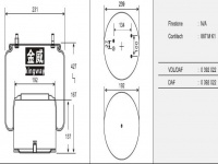 Air spring=JW6014橡膠空氣彈簧/氣囊/DAF Air spring 16224 1697684 0392022 1T15LNR-3 94105 1153935 W01-M58-078 1T15LNR-3 1R11-796/887MK1/0392022/W01-M58-8683