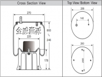 卡車掛車拖車汽車空氣彈簧氣囊 Air spring airbag of Truck 1V8764 W01-358-8764 W013588764 1V19L-11 1T19L-11 1T19L11 90557260