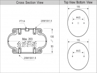 機械自動化設(shè)備安裝的空氣彈簧氣囊 單層橡膠氣囊 Air spring air bag installed in mechanical automation equipment 1B5025 M-25E